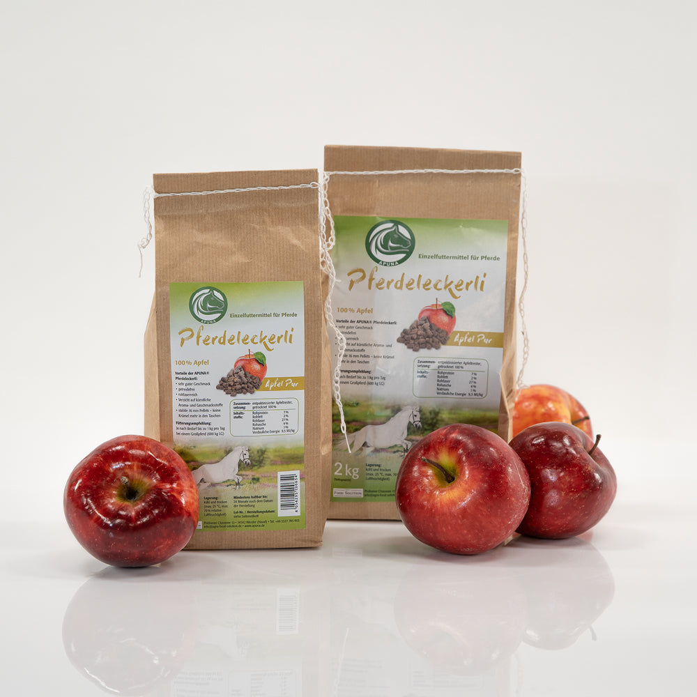 Zwei Tüten Pferdeleckerli Apfel Pur von APUNA