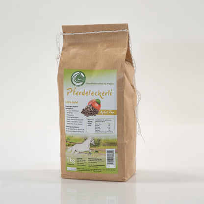 Tüte mit 1 kg Pferdeleckerli Apfel Pur von APUNA