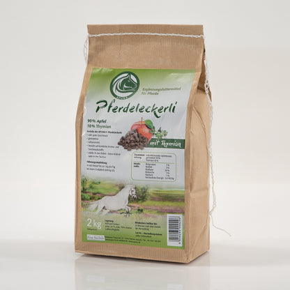 Tüte mit 2 kg Pferdeleckerli mit Thymian von APUNA