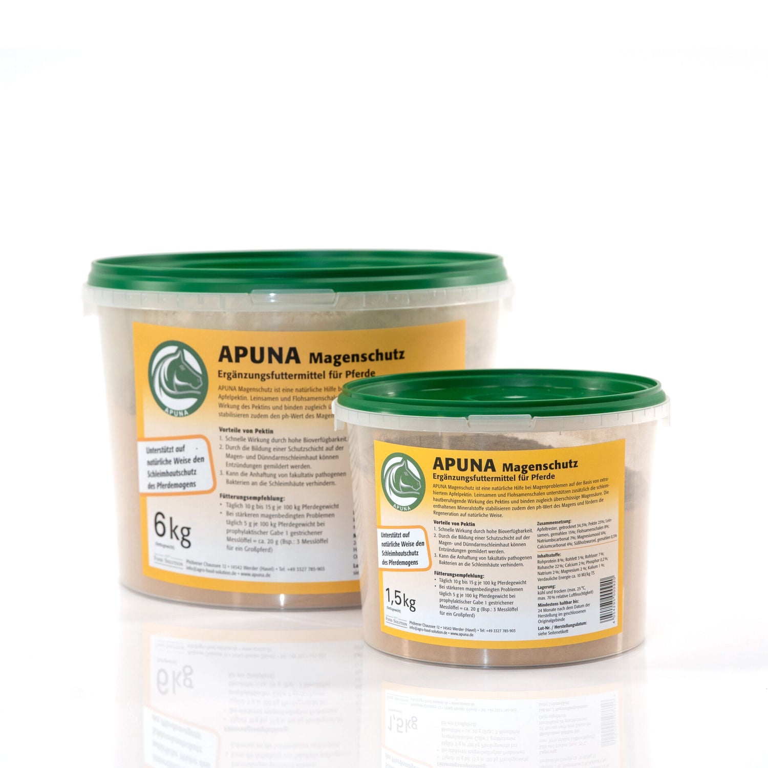 Zwei Eimer verschiedener Größe mit Magenschutz von APUNA